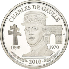 France, Medal, Charles De Gaulle, History, 2010, MS(65-70), Silver