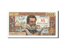 Biljet, Frankrijk, 50 Nouveaux Francs on 5000 Francs, 1955-1959 Overprinted with