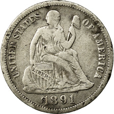 Münze, Vereinigte Staaten, Seated Liberty Dime, Dime, 1891, U.S. Mint