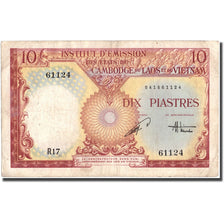 Banconote, INDOCINA FRANCESE, 10 Piastres = 10 Dong, Undated (1953), KM:107, BB