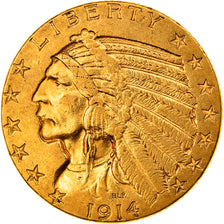 Moneta, Stati Uniti, Indian Head, $5, Half Eagle, 1914, U.S. Mint, Philadelphia