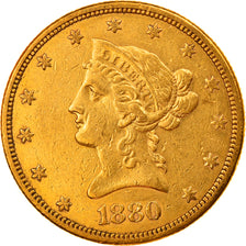 Moeda, Estados Unidos da América, Coronet Head, $10, Eagle, 1880, U.S. Mint