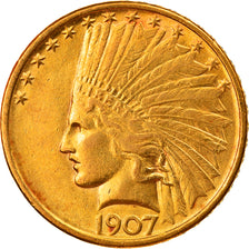 Coin, United States, Indian Head, $10, Eagle, 1907, U.S. Mint, Philadelphia