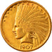 Monnaie, États-Unis, Indian Head, $10, Eagle, 1907, U.S. Mint, Philadelphie