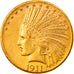 Coin, United States, Indian Head, $10, Eagle, 1911, U.S. Mint, Denver