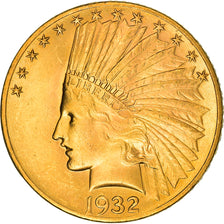 Moneta, USA, Indian Head, $10, Eagle, 1932, U.S. Mint, Philadelphia, AU(55-58)