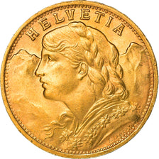 Münze, Schweiz, 20 Francs, 1947, Bern, UNZ+, Gold, KM:35.1