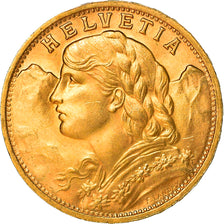 Coin, Switzerland, 20 Francs, 1947, Bern, MS(64), Gold, KM:35.1