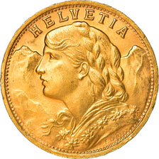 Moneta, Szwajcaria, 20 Francs, 1947, Bern, MS(64), Złoto, KM:35.1