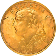 Moneda, Suiza, 20 Francs, 1935, Bern, EBC, Oro, KM:35.1