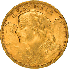 Moneta, Szwajcaria, 20 Francs, 1912, Bern, MS(60-62), Złoto, KM:35.1