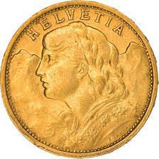 Moneta, Szwajcaria, 20 Francs, 1899, Bern, AU(55-58), Złoto, KM:35.1