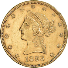 Moneda, Estados Unidos, Coronet Head, $10, Eagle, 1893, U.S. Mint, Philadelphia