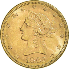 Moneta, USA, Coronet Head, $10, Eagle, 1882, U.S. Mint, Philadelphia, AU(50-53)