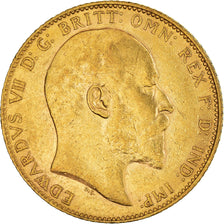 Monnaie, Grande-Bretagne, Edward VII, Souverain, Sovereign, 1910, TTB+, Or