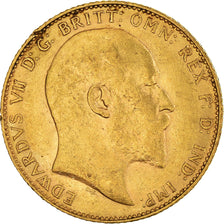 Moeda, Grã-Bretanha, Edward VII, Souverain, Sovereign, 1910, AU(50-53)