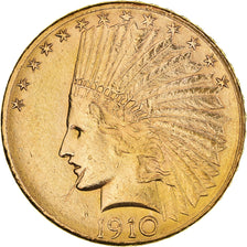 Coin, United States, Indian Head, $10, Eagle, 1910, U.S. Mint, Denver