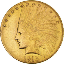 Coin, United States, Indian Head, $10, Eagle, 1913, U.S. Mint, Philadelphia