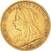 Monnaie, Grande-Bretagne, Victoria, 1/2 Sovereign, 1901, Londres, TTB+, Or