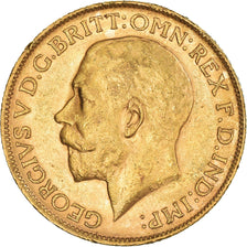 Moeda, Grã-Bretanha, George V, Sovereign, 1911, Souverain, AU(55-58), Dourado