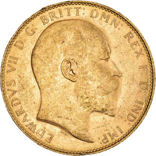 Monnaie, Grande-Bretagne, Edward VII, Sovereign, 1909, Londres, Souverain, TTB+