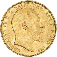 Moneta, Gran Bretagna, Edward VII, Sovereign, 1908, Souverain, SPL-, Oro, KM:805