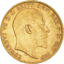 Monnaie, Grande-Bretagne, Edward VII, Sovereign, 1904, Souverain, SUP, Or