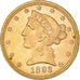 Moneta, Stati Uniti, Coronet Head, $5, Half Eagle, 1893, U.S. Mint