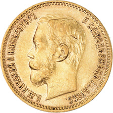 Coin, Russia, Nicholas II, 5 Roubles, 1901, St. Petersburg, AU(50-53), Gold