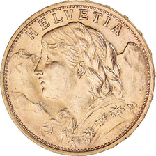 Moneta, Szwajcaria, 20 Francs, 1927, Bern, MS(63), Złoto, KM:35.1