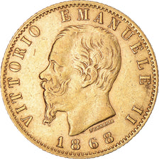 Moneta, Italia, Vittorio Emanuele II, 20 Lire, 1868, Torino, BB+, Oro, KM:10.1