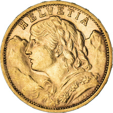 Coin, Switzerland, 20 Francs, 1905, Bern, AU(50-53), Gold, KM:35.1