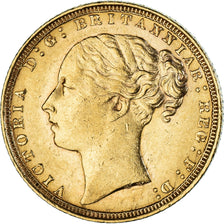 Moeda, Grã-Bretanha, Victoria, Souverain, Sovereign, 1871, EF(40-45), Dourado