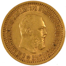 Russia, 5 Roubles, 1889, Saint-Pétersbourg, BB, Oro, KM:Y# 42