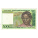 Banknote, Madagascar, 500 Francs = 100 Ariary, KM:75a, AU(55-58)
