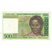 Banknot, Madagascar, 500 Francs = 100 Ariary, KM:75a, AU(55-58)