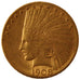 Stati Uniti, Indian Head, $10, Eagle, 1908, U.S. Mint, Denver, BB, Oro, KM:130