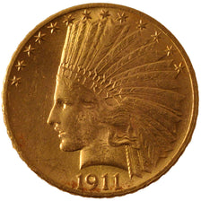 Coin, United States, Indian Head, $10, Eagle, 1911, U.S. Mint, Philadelphia