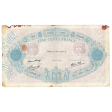 France, 500 Francs, Bleu et Rose, 1937, Q.2638 743, B+, Fayette:31.1, KM:88a