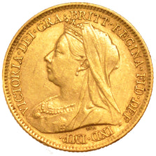 GREAT BRITAIN, 1/2 Sovereign, 1899, KM #784, AU(50-53), Gold, 3.98