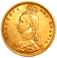 GREAT BRITAIN, 1/2 Sovereign, 1890, KM #766, AU(50-53), Gold, 3.97