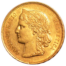 Svizzera, 20 Francs, 1890, Bern, BB, Oro, KM:31.3