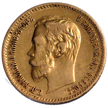 RUSSIA, 5 Roubles, 1901, St. Petersburg, KM #62, VF(30-35), Gold, 4.26