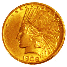 Stati Uniti, Indian Head, $10, Eagle, 1908, U.S. Mint, Denver, SPL-, Oro, KM:130