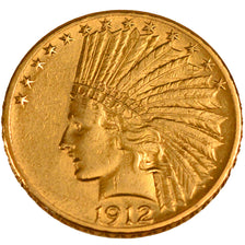 Stati Uniti, Indian Head, $10, Eagle, 1912, U.S. Mint, Philadelphia, BB, Oro,...