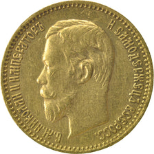 RUSSIA, 5 Roubles, 1904, St. Petersburg, KM #62, EF(40-45), Gold, 4.30