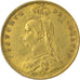 GREAT BRITAIN, 1/2 Sovereign, 1887, London, KM #766, AU(55-58), Gold, 3.98