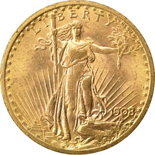 UNITED STATES, Saint-Gaudens, $20, Double Eagle, 1908, U.S. Mint, KM #127,...