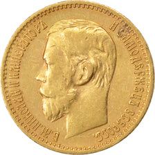 RUSSIA, 5 Roubles, 1898, St. Petersburg, KM #62, EF(40-45), Gold, 4.28