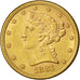 Stati Uniti, Coronet Head, $5, Half Eagle, 1881, U.S. Mint, Philadelphia, SPL...